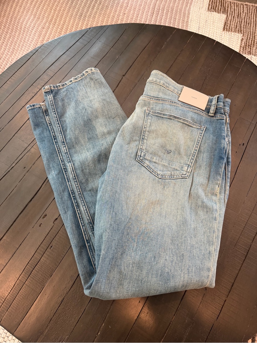 🔥Hudson Blake Slim Straight Jeans Mens Size 38x33 Blue Denim Pockets Stretch